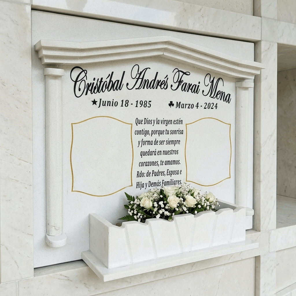 Lápida bóveda Cristóbal Andrés Faraí Mena